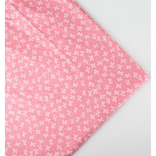 158 cm x half m pink bow Girl bedding fabric print cotton fabric bundle DIY handmade children sheet quilt fabrics