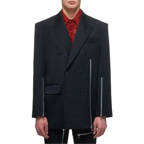 S-6XL! Plus-size tailored menswear 2021 Original design loose zipper stitching mens suit