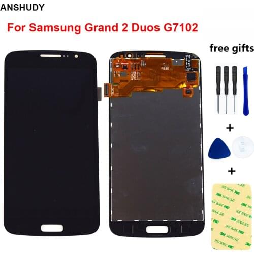 For Samsung Galaxy Grand 2 Duos G7102 G7105 G7106 G7108 Touch Screen Digitizer Sensor Panel Glass + LCD Display Monitor Assembly