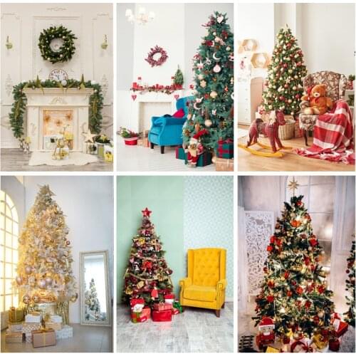 SHENGYONGBAO Christmas Indoor Theme Photography Background Christmas tree Children Backdrops For Photo Studio Props 21520 YDH-02