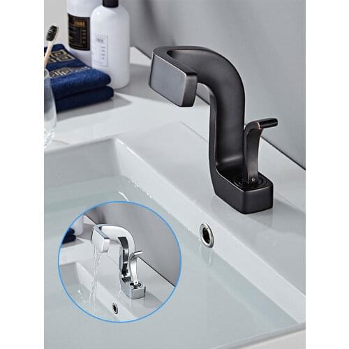 Black/Silver Bizarre Faucet For Bathroom Hot and Cold Water Tap Single Hole Single Handle Hybrid Home Faucet
