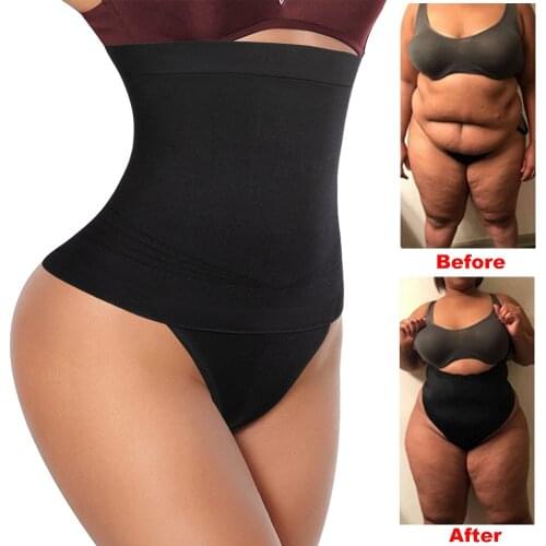 High Waisted Thong Shapewear for Women Tummy Control Thong Girdle Seamless Underwear Waist Trainer Body Shaper Butt Lifter