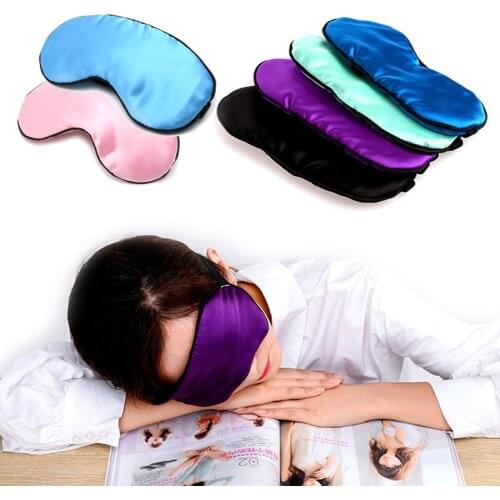 Eyeshade Eye Patch New Fashion Pure Silk Sleep Eye Mask Padded Shade Cover Travel Relax Aid Blindfold 9 Colors