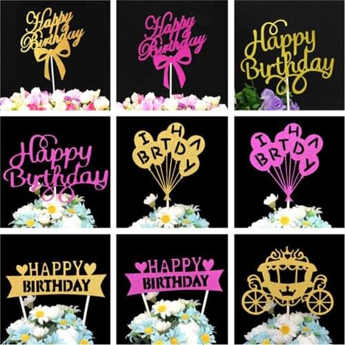 Cake Topper Happy Birthday Party Supplies Cake Toppers Birthday Party Decorations Kids Boy Cake Decoration Baby Cupcake Topper