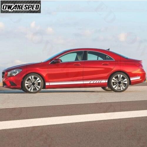 For-Mercedes-Benz CLA GLA C117 EDITION 4 MATIC Sport Stripes Car Door Side Skirt Sticker Auto Body Decor Vinyl Decals