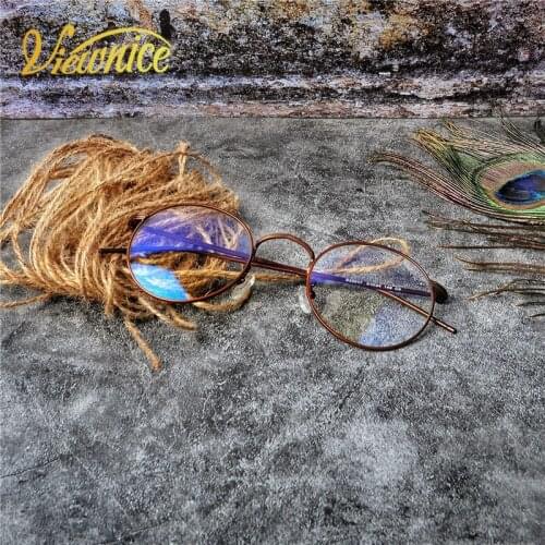 Women Hot Brand Design Glasses Retro Frames Men Small Eyeglasses Metal Glasses Round Myopia Anti-Blue light Eyewears Clear lens