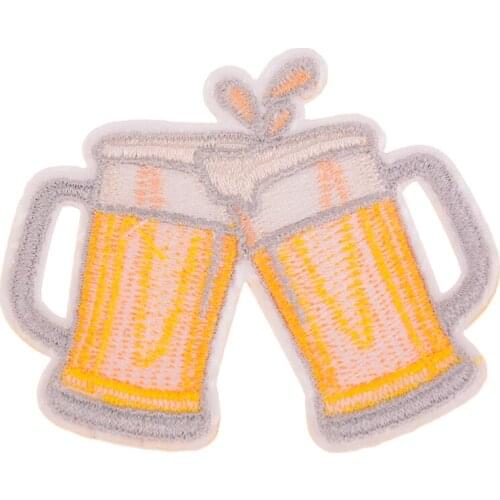 1pcs Clothing girls diy embroidery beer badge iron on patch deal with it biker patches for Clothes stickers fabric