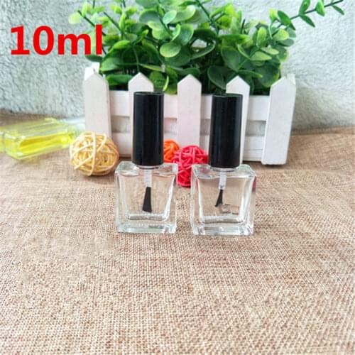 10ML Empty Square Nail Polish Bottles Clear Glass Soak Off Nails UV Gel Polish Glue Nail Art Travel Refillable Bottle 420pcs/lot