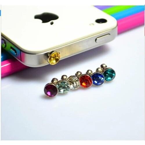 10pcs diamond Dust Plug For HTC For Samsung Galaxy s6 For iphone 6 plus 5s 4S 5 6 dust plug 3.5mm earphones phone accessories