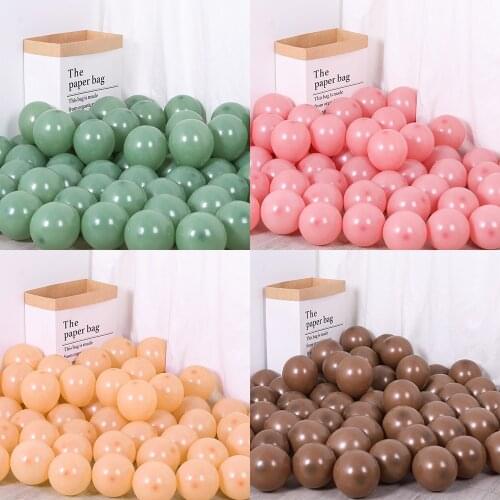 100Pcs 5 Inch Retro Pink Coffee Avocado Blush Latex Balloons Mini Air Globos For Wedding Birthday Party Decorations Kids Supplie