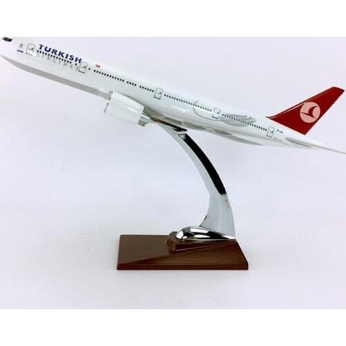 Boeing 777-300 collectible big 32cm Turkey airlines airplane model toys aircraft diecast plastic alloy plane gifts for kids