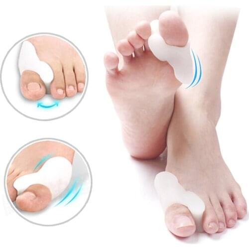 2pieces=1pair Hot Selling Orthosis Hallux Valgus For Day And Night To Use Male Or Female Silicone Toe Separator Foot Care Tool
