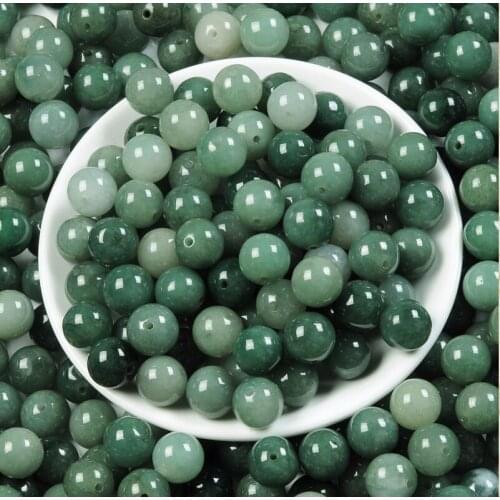 20 pcs Imperial Green Real 100% Natural /Jadeite 12mm DIY Loose Beads Pendant