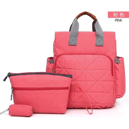 3PCS Diaper Bag Pure Color Mens Mummy Baby Care Nappy Bag Nursing Kits Maternity Bag