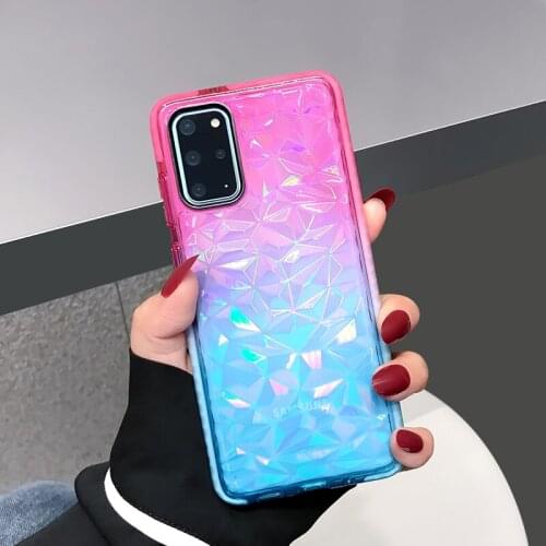 3D Gradient Diamond Pattern Phone Case For OPPO A9 2020 A5 A3S A8 A31 A91 A59 Cover Reno 10 2 z 4 3 R17 R11 F11 Pro F9 F15