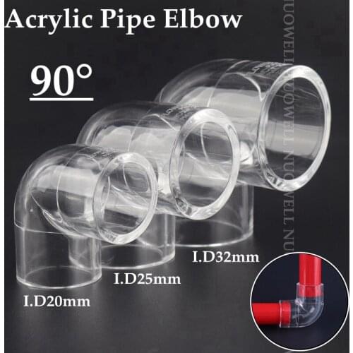5Pcs 90° Acrylic Elbow Connector Transparent Pipe Fittings Aquarium Fish Tank Water Pipe Connectors Clear Plexiglass Tube Joints
