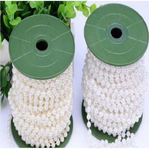 6mm Simulated pearl Bead String for Garland Chandelier hanging Craft Birthday Wedding Party table Centerpieces Decoration DIY