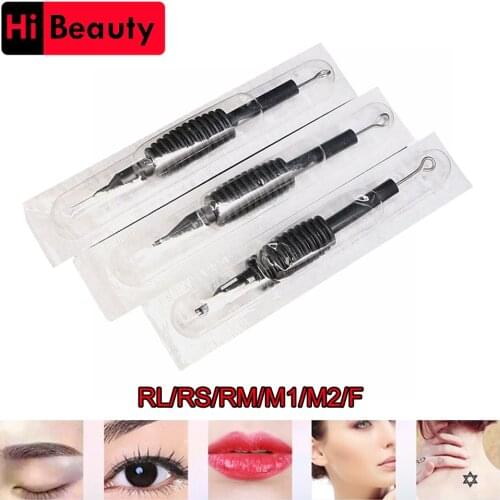 60PCS/Lot Disposable 19mm Handle With RL/RS/RM/M1/M2/F Sterilized Tattoo Grip Kit Tattoo Needle Tool Tip Machine Accessory