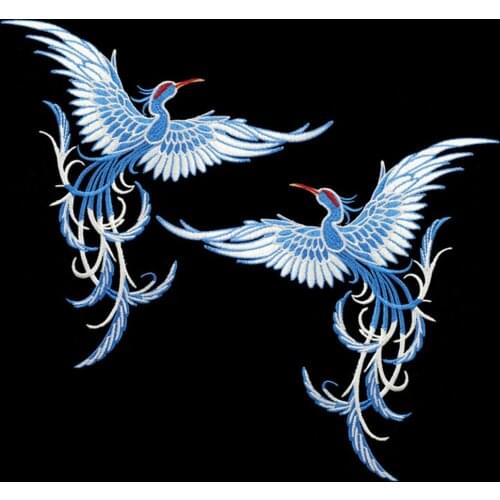 AHYONNIEX Large Phoenix sticker Embroidered Patches Sewing Stickers for Clothing Applique Soft High Quality DIY Accessories