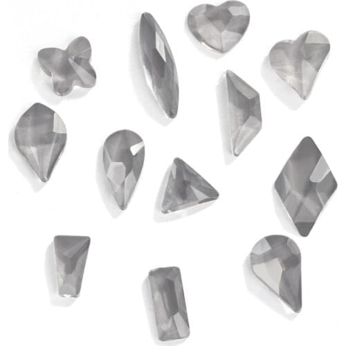 Astrobox New Flatback Colorful Drop Heart Shapes 100pcs Rhinestones For Nail Art Decorations Crystal Glass Stones Shiny 3D