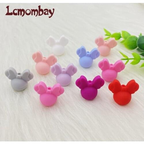 10pcs Baby Teething Beads Food Grade Cartoon Mouse Shape Beads For Necklaces BPA Free Baby Teether Toy Nursing