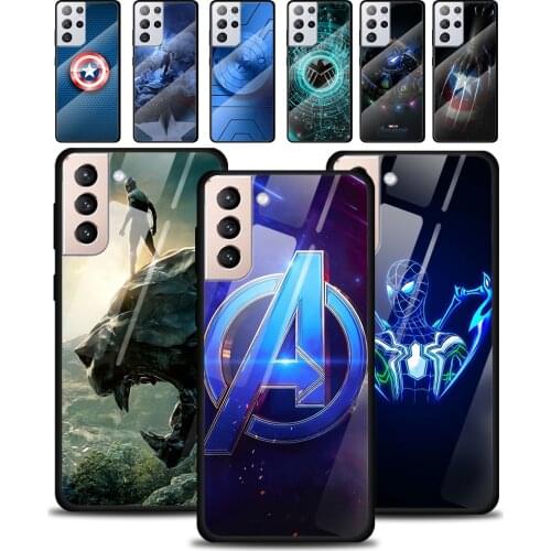 Avengers Captain America Tempered Glass Cover For Samsung Galaxy S21 Plus Ultra M21 M31 M51 A52 A72 Phone Case Coque