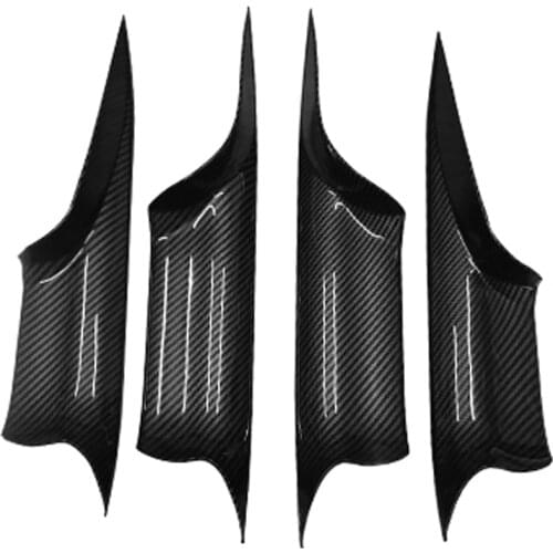 Fit For BMW 7 Series F01 F02 G11 G12 2008-2020 Black carbon fiber Car Inner Door Handle Trim Pull Grab Panel Handle