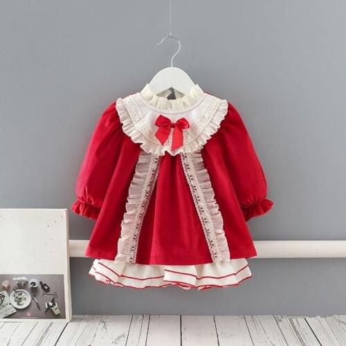 Baby Girls Costume Lolita Style Winter Children Girls Christmas New Year Dress with Velvet Princess Dresses Ball Gown 0-4Y