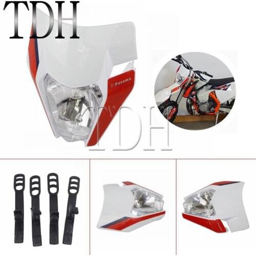 Dirt Bike Motocross Enduro 12V E8 Emark Headlight Fairing Headlamp Universal For Yamaha Kawasaki MX EXC SX WR DRZ KLX KX YZ