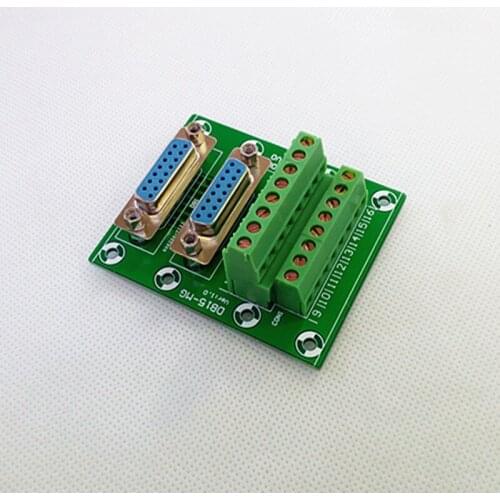 D-SUB DB15 Double Female Header Breakout Board, Terminal Block, Connector