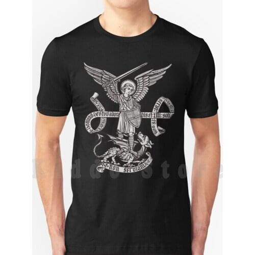 Saint St Michael Catholic Archangel Angel T Shirt Print For Men Cotton New Cool Tee Michael Holy Archangel Religiously Saint