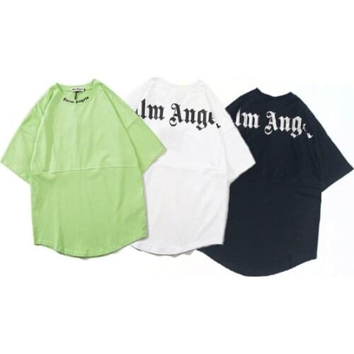 Palm Angels classic letter logo Five-point sleeve men women couple style fashion cotton short sleeve round neck T-shirt