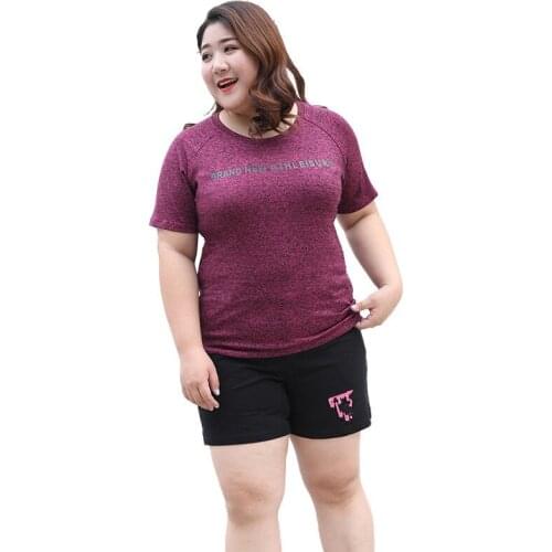 New Large size Summer T-shirt Women Letter Printed Short sleeveTees Casual Tops Female Elasticity T-shirt 3XL-7XL G9