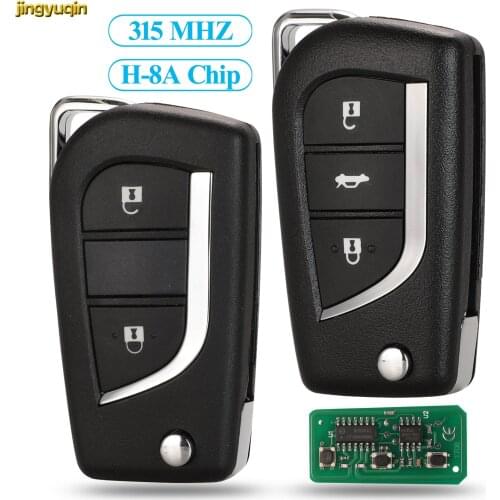 Jingyuqin 5pcs Remote Flip Folding Car Key Control 315MHZ 8A For TOYOTA Corolla RAV4 Levin Camry Reiz Highlander 2/3 Button