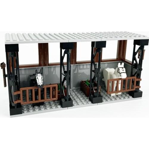War Horse Stable Animal Horse Diy Building Blocks City Farm Creator Accessories Toys for Children Action Figures Bricks Gift