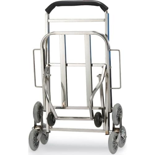 Shopping cart stainless steel luggage cart Climbing trolley car trolley folding portable small cart handling cart