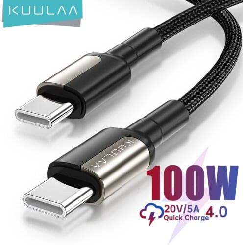 KUULAA USB C to USB type c cable PD QC 60W for xiaomi mi 10 9 redmi note 8 7 type-c cable Quick Charge 4.0 fast charging USB-C