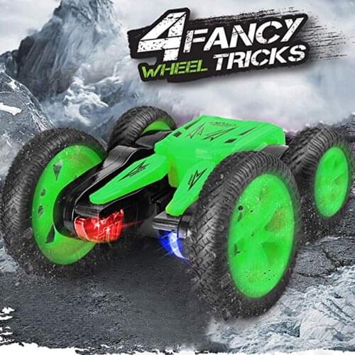 Remote Control Car RC Stunt Drift Car Rock Crawler Roll Car 4WD 2.4G Buggy Double Sided Spinning Blooming Tumbling Tricks TrucK
