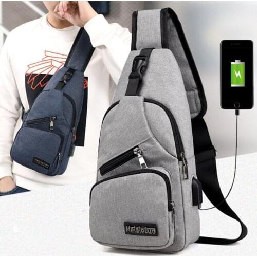 Mens Crossbody Bags Mens USB Chest Bag Designer Messenger Bag Leather Shoulder Bags Diagonal Package 2020 New Back Pack Travel