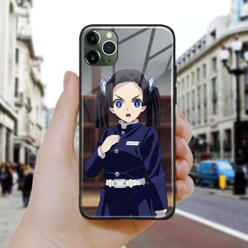 Kimetsu no yaiba Aoi Kanzaki Soft Silicone Glass Phone Case Cover Shell For iPhone SE 6 6s 7 8 Plus X XR XS 11 12 Mini Pro Max