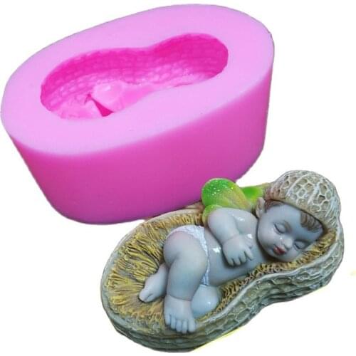 3D Sleep Baby Candy Chocolate Silicone Molds Party Fondant Cake Decorating Tools Sugar Paste Resin Clay Soap Candle Moulds K788