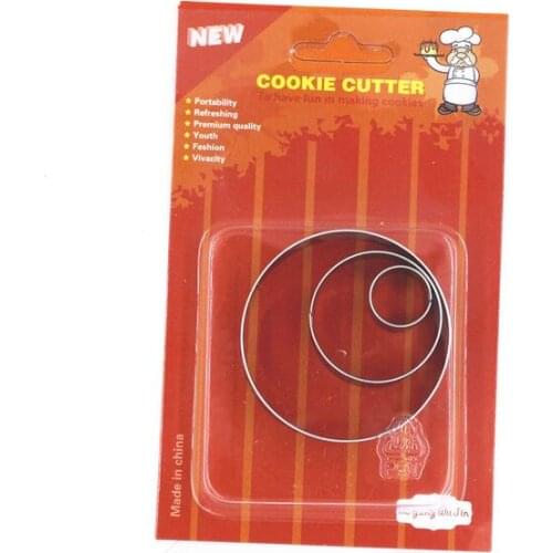 New 3pcs round fondant cut fun shapes from rolled fondant Cake Decoration Cake Tools