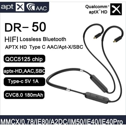 NEW Qualcomm QCC5125 Chip For MMCX 0.78 2PIN QDC ZSN IE80 A2DC Bluetooth 5.0 Earphone Upgrade Cable AptX-HD aptX Adaptive AAC