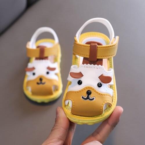 Baby Girl Shoes Summer Toddler Sandals Cute Cartoon Animal Soft Bottom Boys Beach Sandals First Walkers Size 16-21 SBA005