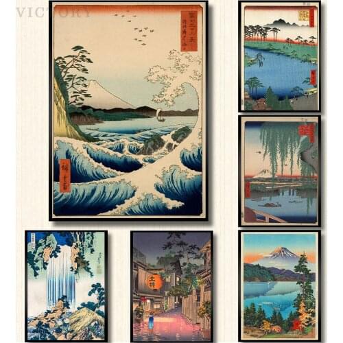 Poster Prints Wave Kanagawa Art Vintage Japanese Landscape Canvas Painting Wall Pictures for Living Room Oriental Home Decor