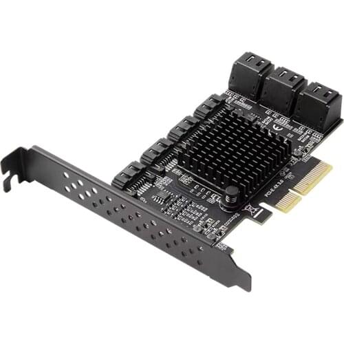 PCI-E 4X To 10-Port SATA 3.0 Expansion Card Computer Desktop Solid State Mechanical Hard Drive Card Supports 32TB