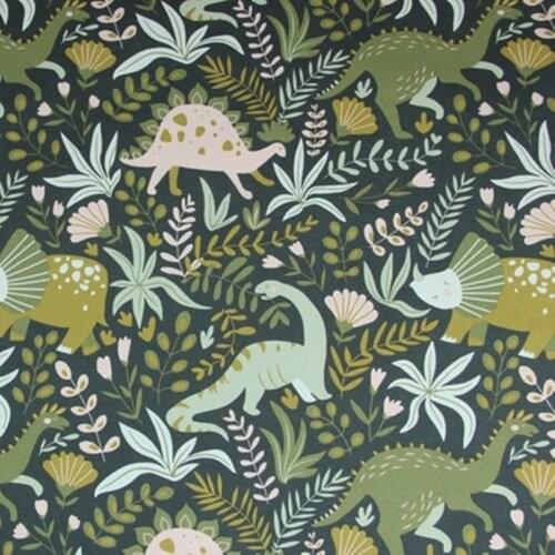 Half Meter 100% Cotton Thicken Canvas Fabric With Dinosaur Print, Handmade DIY Bag Sofa Pillow Back Cushion Cloth CR-1061