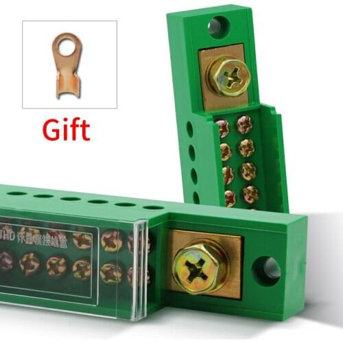 Connection Distribution Box 1-in 12-out Three phase Green Terminal Block Row Junction Metering Box Part Line
