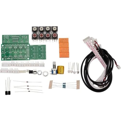 Relay 4-Way Audio Input Signal Selector Switching RCA Audio Input Selection Board Of Rotary Switching for Amplifiers