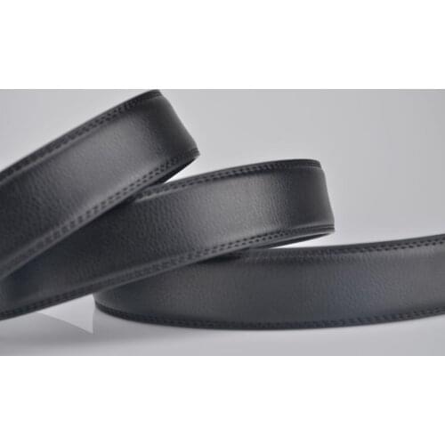 Mens non-buckle leather belt strip 3.0cm automatic buckle 3.5CM double-sided two-layer cowhide headless belt mens belt body